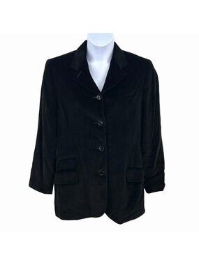 GORGEOUS VINTAGE EMBASSY ROW BLACK VELVET BLAZER  4 POCKET FRONT FORMAL HOLIDAY